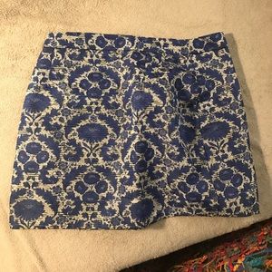 Zara blue floral print skirt
